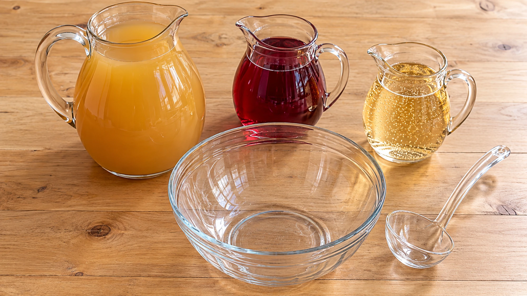 Cranberry apple punch ingredients with cider, cranberry juice, and ginger ale